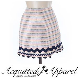 Milly | Striped Multi Color Skirt 15" Length